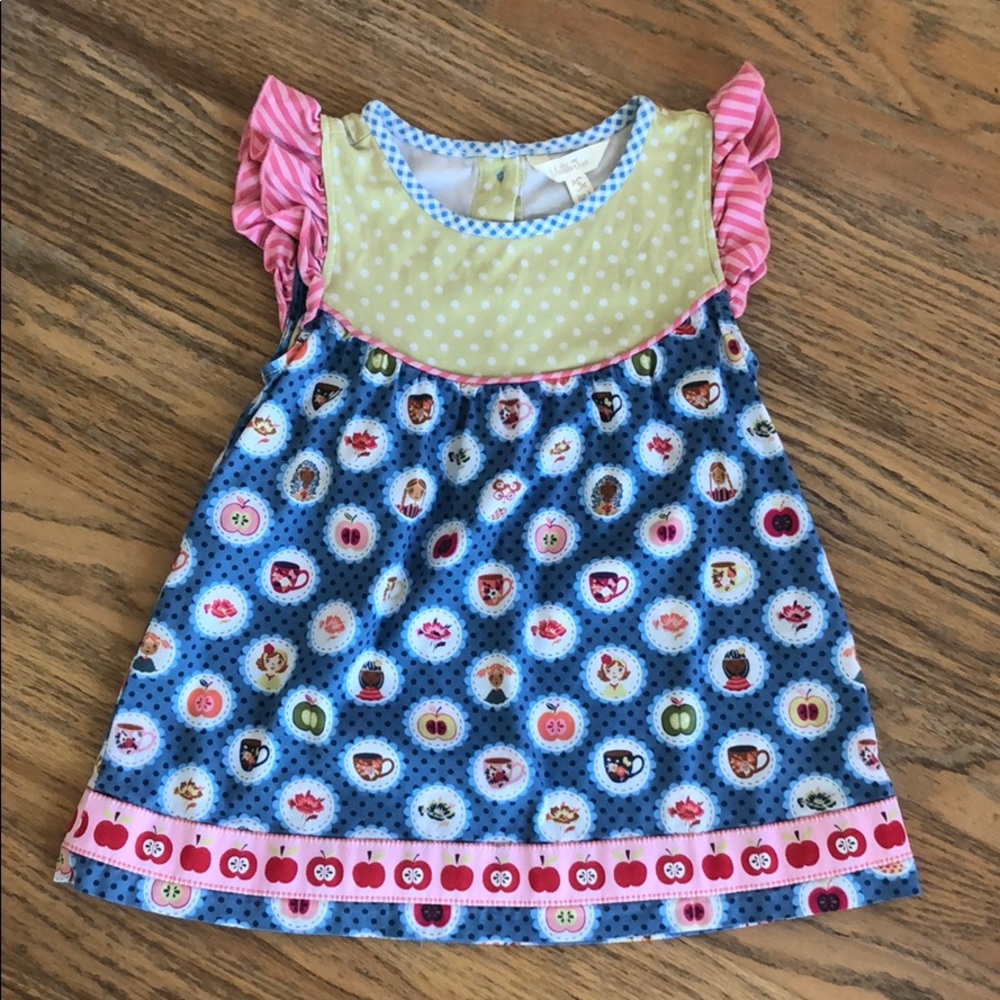 Matilda Jane Size 6 Cameo Flutter Tunic Apples